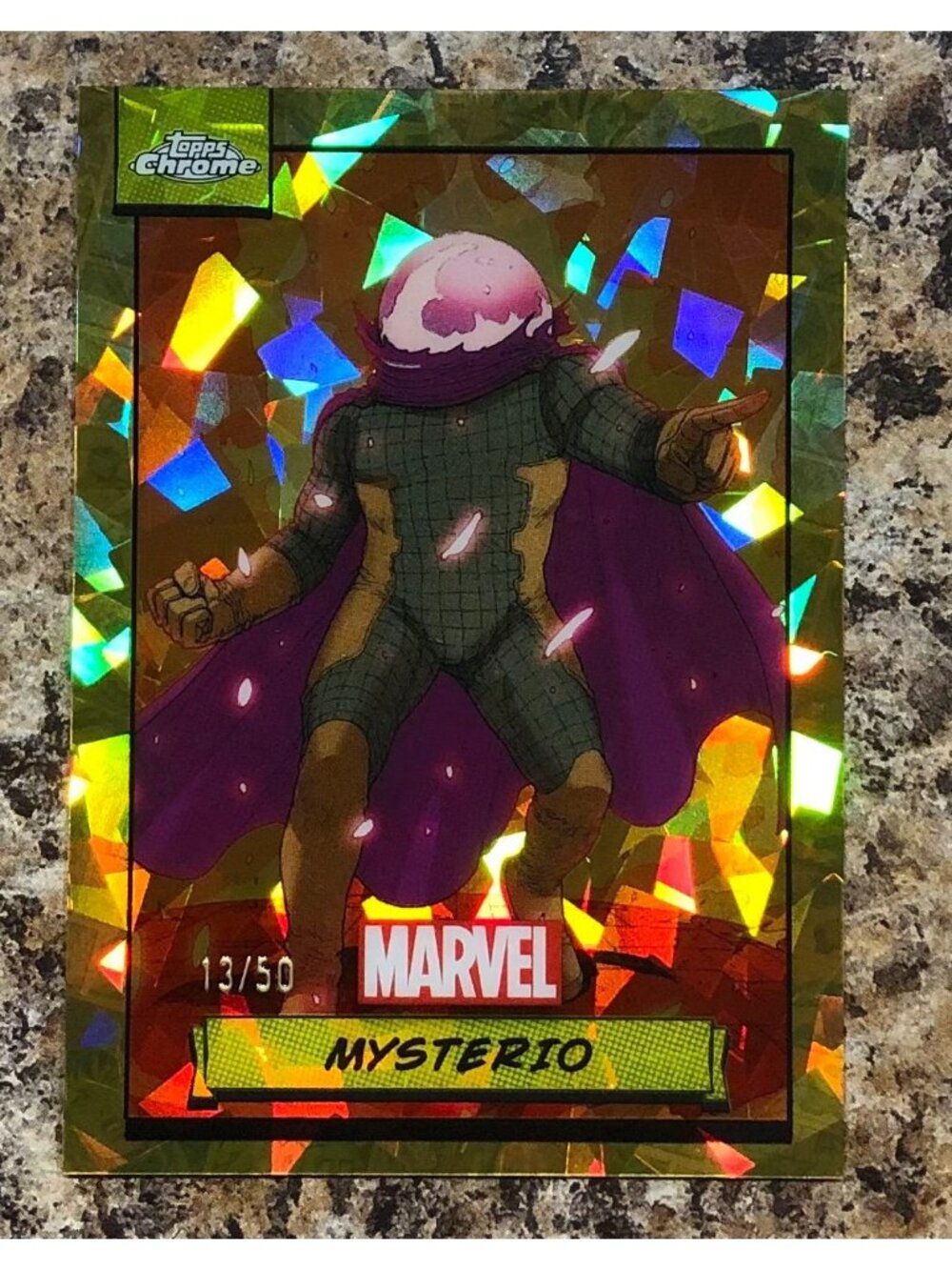 2024 Topps Chrome Marvel Mysterio #17 Yellow Sapphire Refractor 13/50